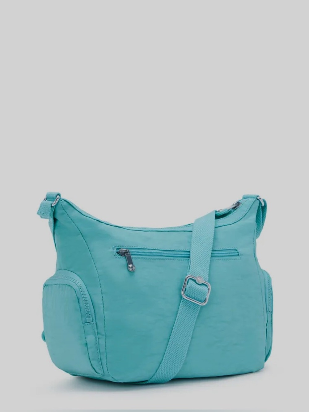 Kipling | Gabbie Mini Crossbody Bag Purse Deepest Aqua Blue Nylon Monkey NWT New - Picture 11 of 15